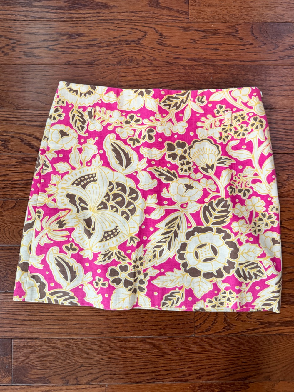 J.Crew Vibrant Pink Floral skirt with belt